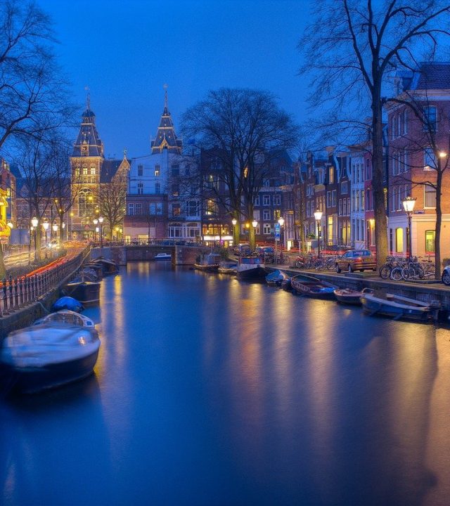 amsterdam, night, canals